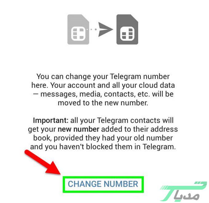 شماره تلفن خود در تلگرام