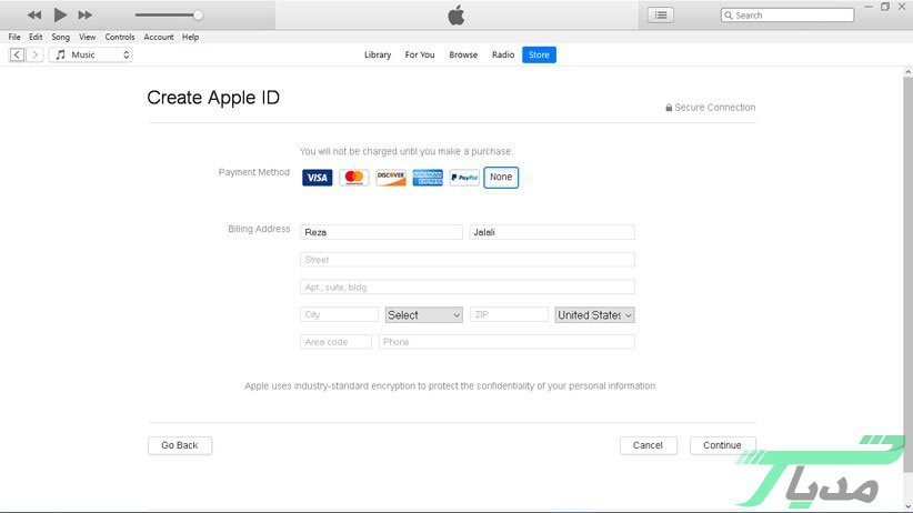 ساخت اپل آیدی