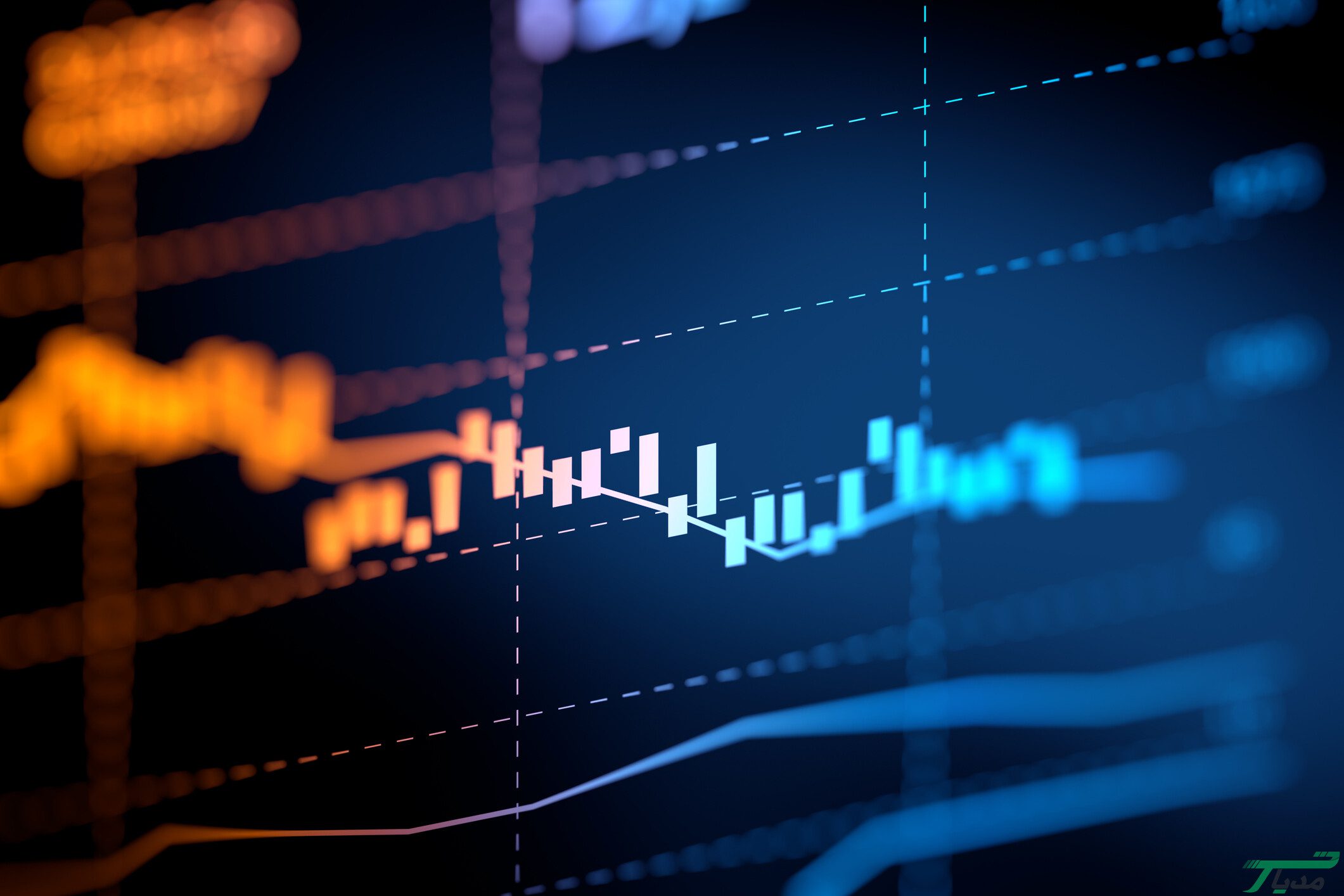 financial graph on technology abstract background 1