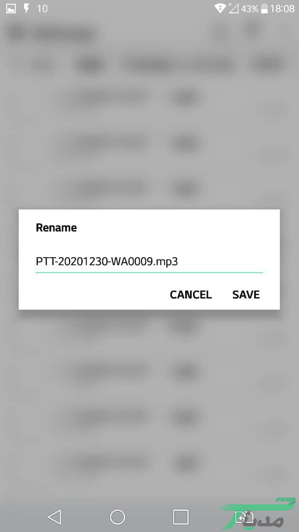 چطور ویسهایی را که در واتس اپ ارسال میشوند، ذخیره کنیم؟ 20 توجه به نقطه هنگام عوض کردن فرمت در ذخیره ویس در واتس اپ