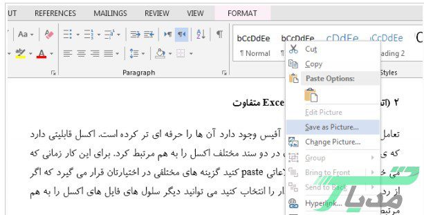 ذخیره عکس های یک فایل ورد