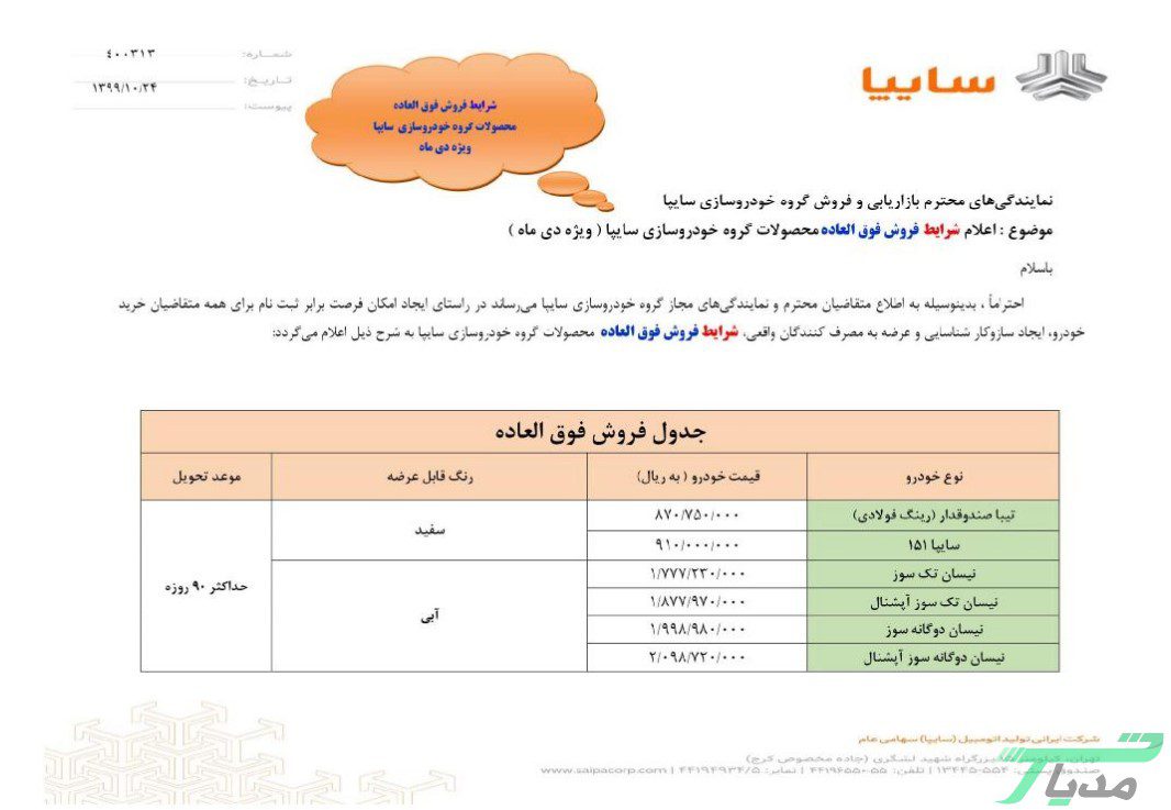 آغاز مرحله پنجم فروش فوق العاده محصولات سایپا - دی ماه ۹۹ 14 مرحله پنجم فروش فوق العاده محصولات سایپا