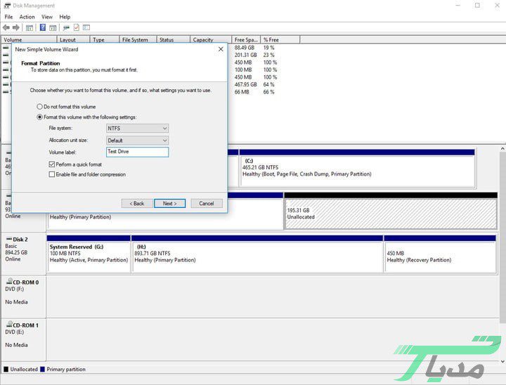 پارتیشن بندی هارد چگونه انجام میگیرد؟ 20 تعیین فرمت و نام