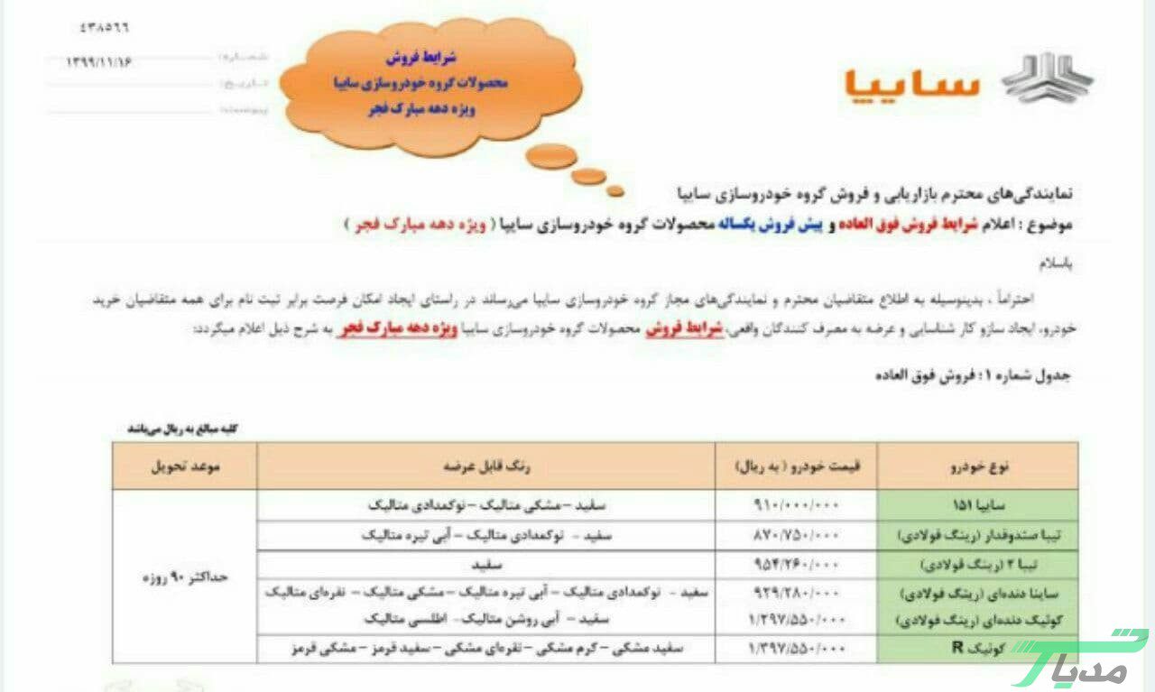 آغاز فروش فوق العاده محصولات سایپا ویژه دهه فجر 14 1 1