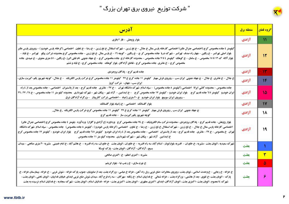 جزئیات قطعی برق در تهران | خاموشیها تا پایان تابستان ادامه دارد 16 جزئیات قطعی برق در تهران
