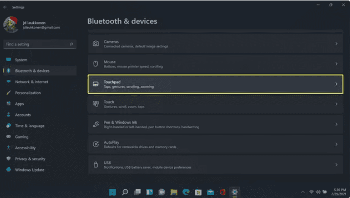 آموزش غیرفعال کردن تاچ پد در ویندوز 11