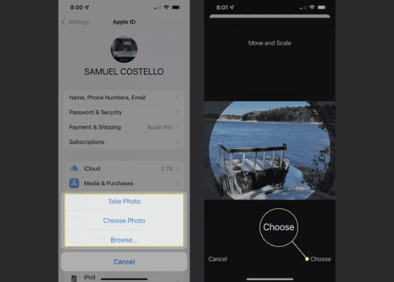 آموزش تغییر تصویر پروفایل اپل آیدی 15 1 5
