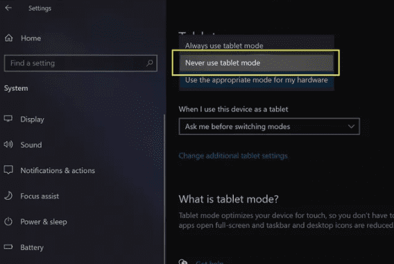 آموزش خاموش کردن حالت تبلت در ویندوز 10 19 آموزش خاموش کردن حالت تبلت در ویندوز 10