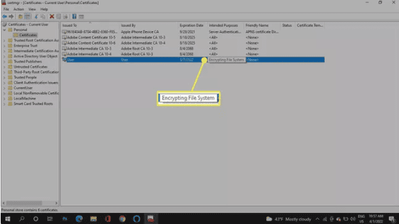 آموزش پشتیبان‌گیری از کلیدهای رمزگذاری پوشه قفل شده در ویندوز 10