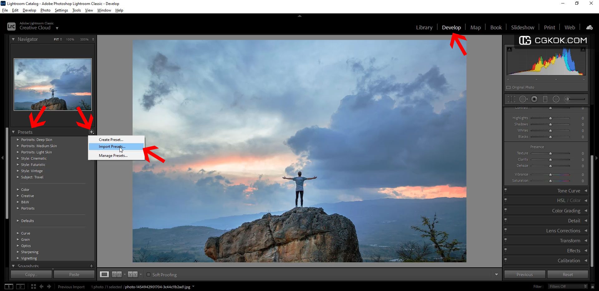 آموزش نصب پریست لایتروم 15 آموزش نصب پریست لایتروم