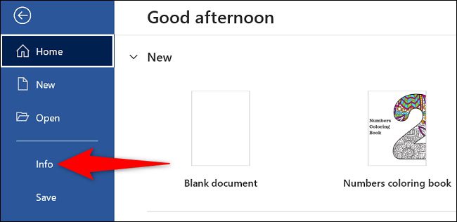 چگونه اسناد Word را رمزگذاری کنیم؟ 15 2 word info menu