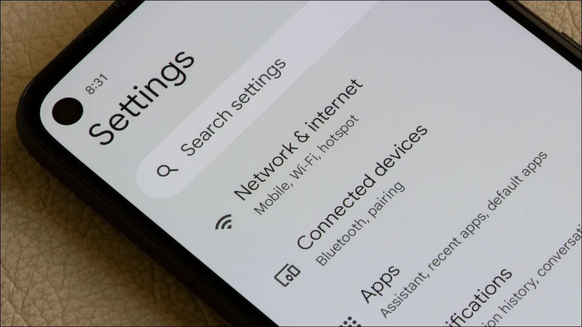 android phone settings menu network