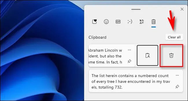 چگونه ابزار تاریخچه کلیپبورد را در ویندوز 11 فعال کنیم؟ 17 clipboard history delete