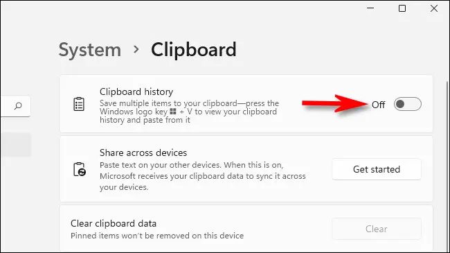 چگونه ابزار تاریخچه کلیپبورد را در ویندوز 11 فعال کنیم؟ 19 win11 disable clipboard history