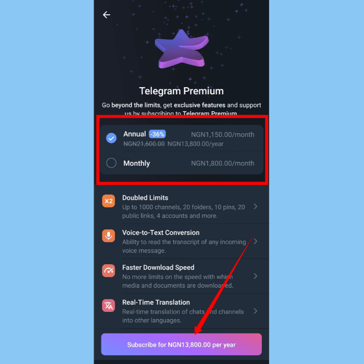 نحوه تهیه و آموزش خرید اشتراک پریمیوم تلگرام 16 نحوه عضویت در تلگرام پریمیوم