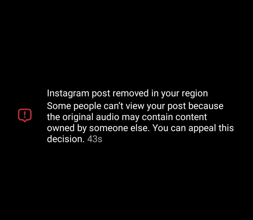 اخطار کپی رایت اینستاگرام