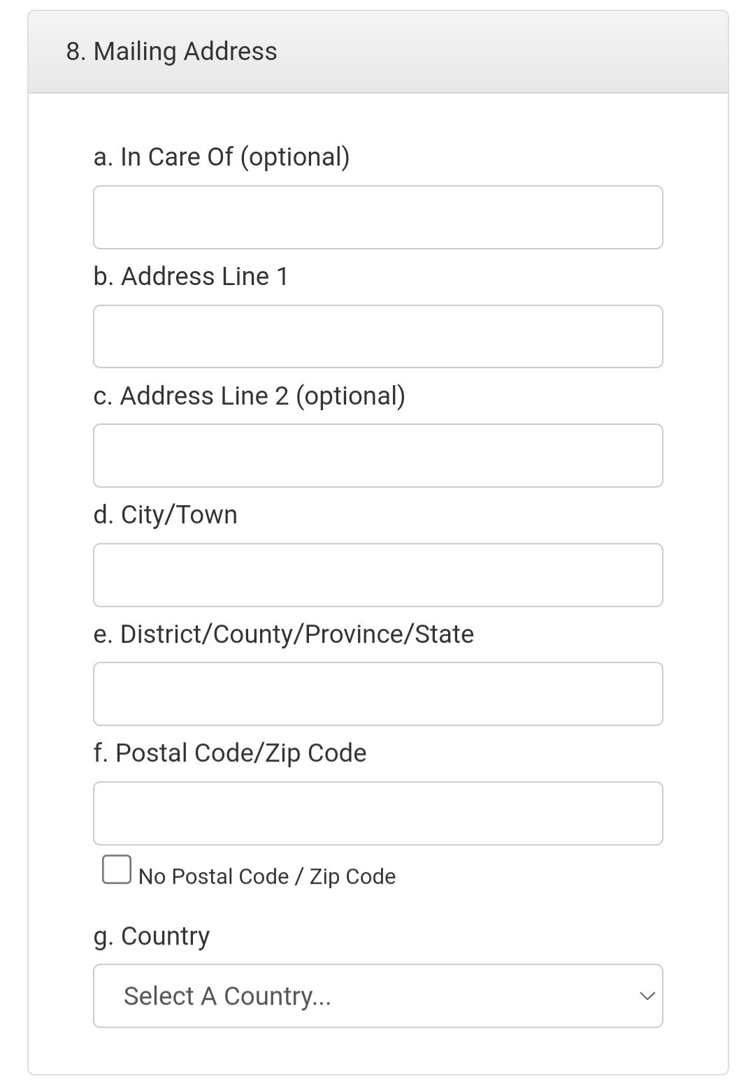 آموزش پر کردن فرم لاتاری و راهنمای کامل اصطلاحات فرم ثبتنام لاتاری 23 بخش هشتم: Mailing address