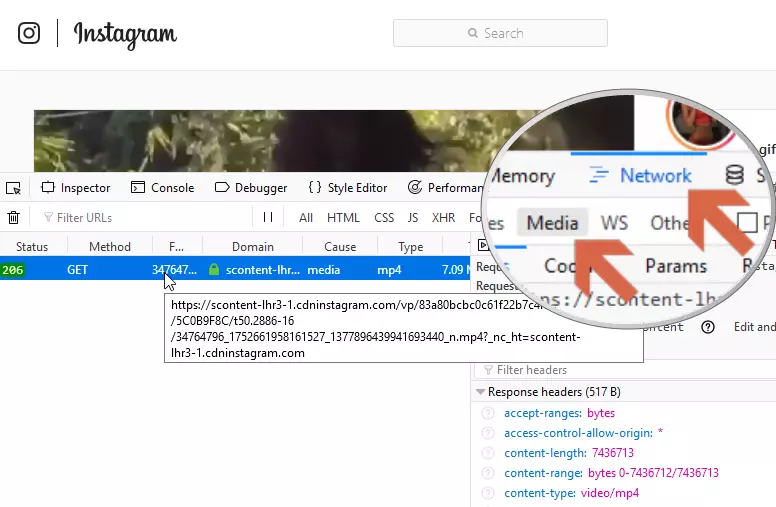 آموزش دانلود ویدیوهای خصوصی اینستاگرام 15 دانلود ویدئوهای خصوصی با استفاده از کد منبع