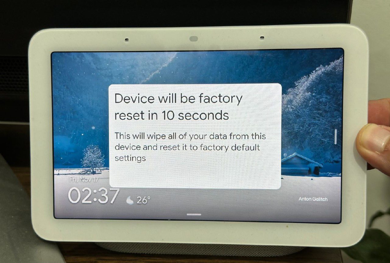 بازنشانی کارخانه‌ای Google Nest Hub