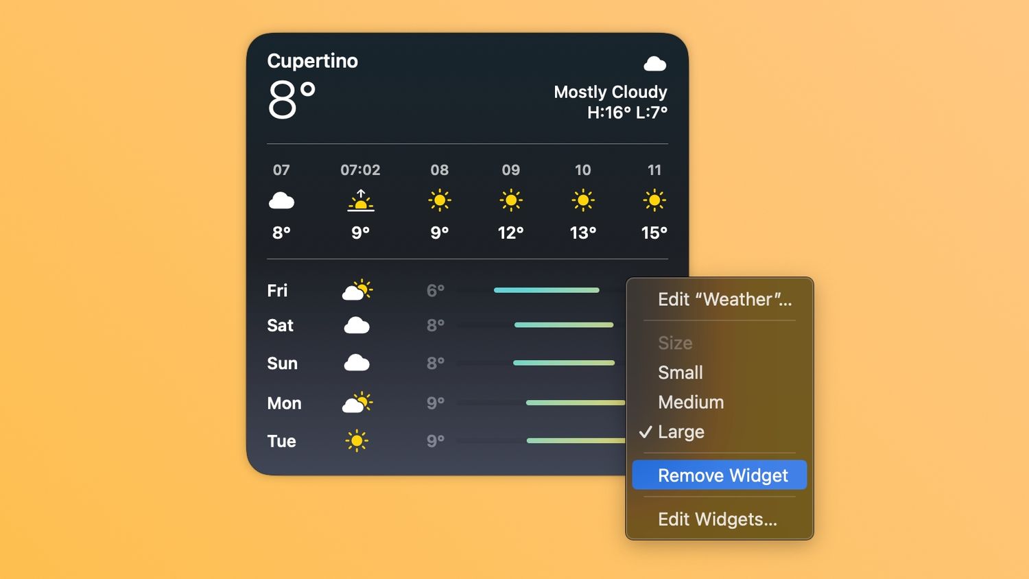 اضافه کردن ویجت‌ها به دسکتاپ مک