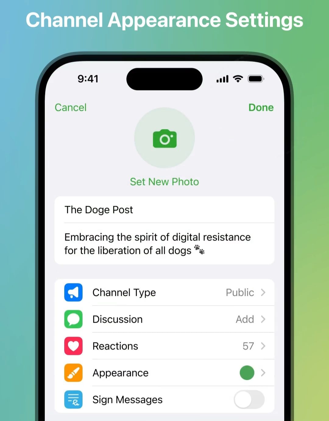 لیست تغییرات آپدیت کریسمس 2024 تلگرام، تغییرات ظاهری کانالها، ارسال پست در استوری و ... 17 1. سفارشی کردن ظاهر کانال