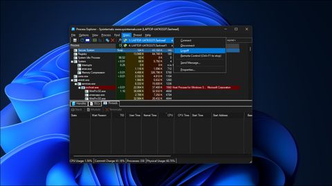 نحوه خارج کردن کاربران غیرفعال در ویندوز 11 21 Process Explorer