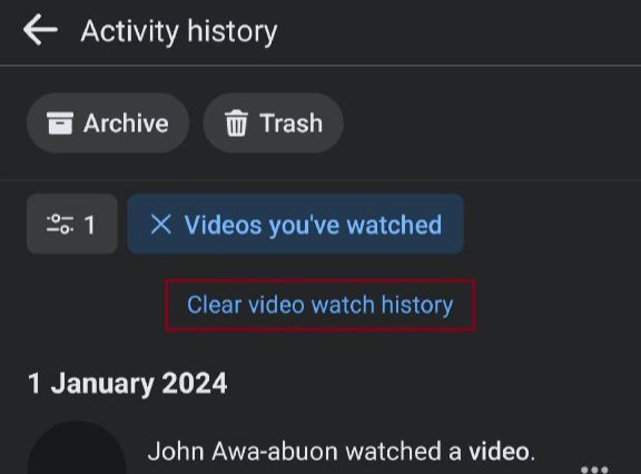 نحوه حذف تاریخچه تماشای فیس بوک 17 نحوه حذف تاریخچه تماشای فیس بوک