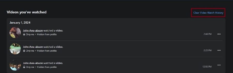 نحوه حذف تاریخچه تماشای فیس بوک 18 نحوه حذف تاریخچه تماشای فیس بوک