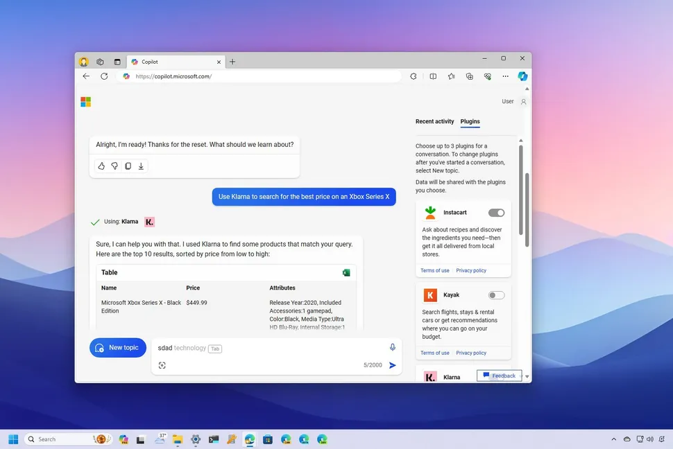 نحوه استفاده از افزونه Copilot در ویندوز 11 14 نحوه استفاده از افزونهها در Copilot