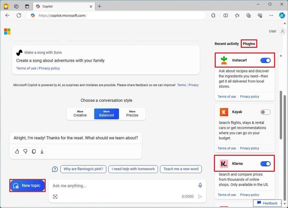 نحوه استفاده از افزونه Copilot در ویندوز 11 15 نحوه استفاده از افزونهها در Copilot