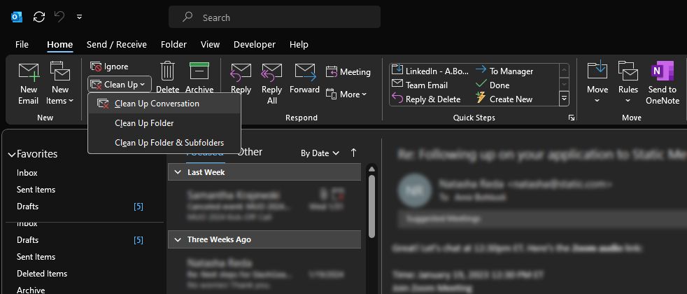 نحوه حذف ایمیل ها در Outlook - آموزش کامل 16 نحوه حذف ایمیلها در Outlook