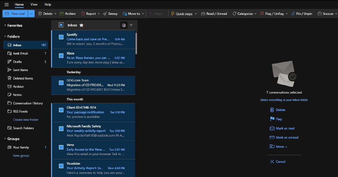 نحوه حذف ایمیل ها در Outlook - آموزش کامل 17 نحوه حذف ایمیلها در Outlook