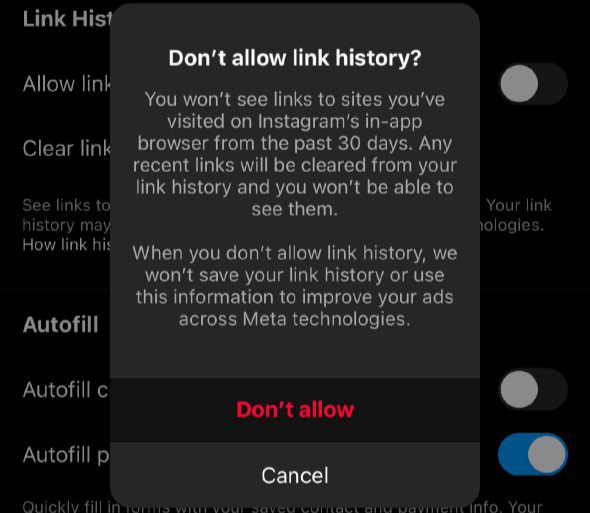 نحوه فعال کردن تاریخچه لینک در اینستاگرام 20 نحوه فعال یا غیرفعال کردن تاریخچه لینک در اینستاگرام