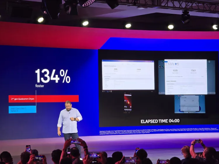 کوالکام با اسنپدراگون 8 الیت، اینتل را جا گذاشت: عملکردی 62% سریعتر و 190% بهینهتر 14 کوالکام با اسنپدراگون 8 الیت، اینتل را جا گذاشت: عملکردی 62% سریعتر و 190% بهینهتر