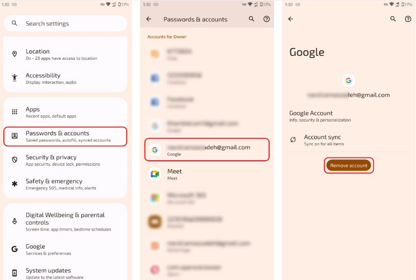 حذف آسان جیمیل از گوشی‌های هوشمند: راهنمای گام به گام برای سامسونگ، شیائومی و آیفون