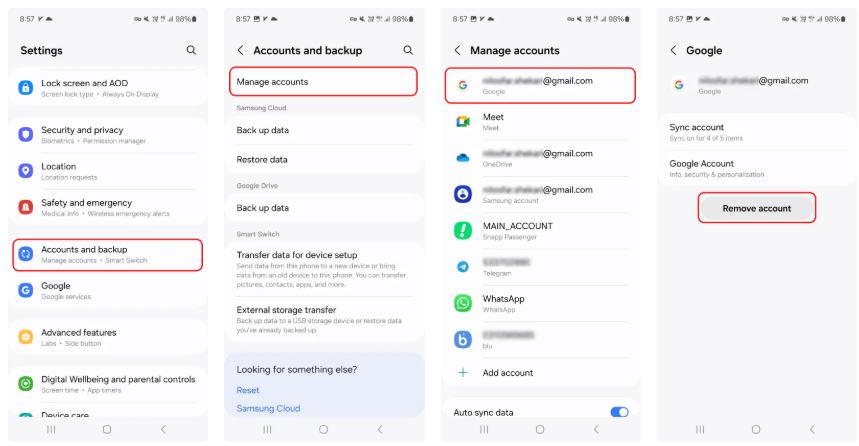 حذف آسان جیمیل از گوشی‌های هوشمند: راهنمای گام به گام برای سامسونگ، شیائومی و آیفون