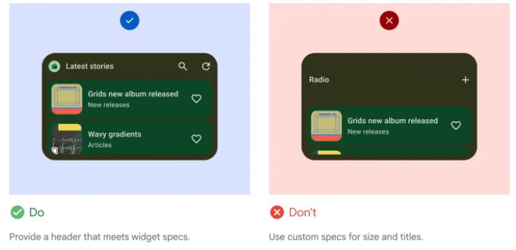 تعریف استانداردهای طلایی ویجت‌های اندروید: گوگل خط‌مشی کیفیت را مشخص کرد!