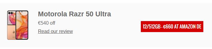پایان انتظار برای یک گوشی پرچمدار؟ موتورولا Razr 50 Ultra با نصف قیمت و سایر تخفیفها. 14 پایان انتظار برای یک گوشی پرچمدار؟ موتورولا Razr 50 Ultra با نصف قیمت و سایر تخفیفها.